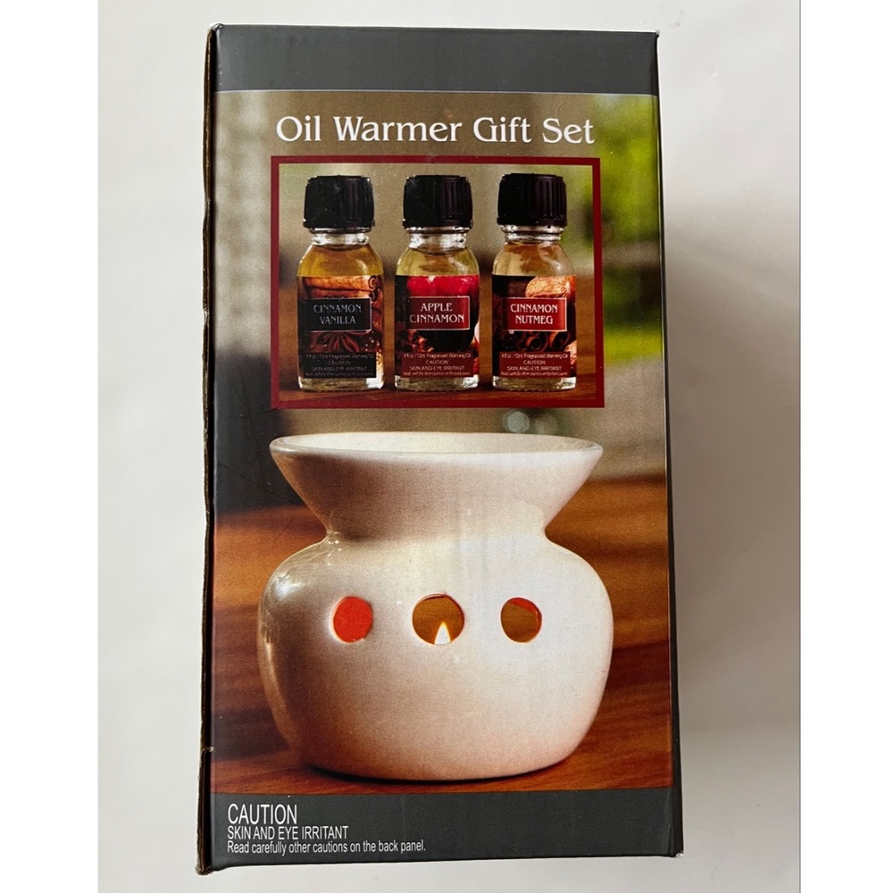 Elegant Expressions Oil Warmer Gift Set Includes 3 Essential Oils